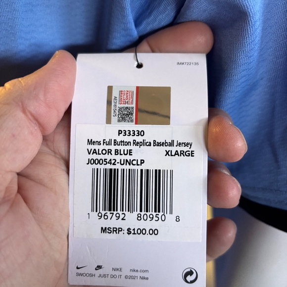 New mens XL authentic Nike North Carolina Tar Heels baseball jersey - Picture 4 of 7